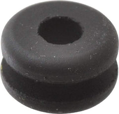 Made in USA - 11/32" OD, 3/16" Thick Flexible Grommet - Rubber, 3/16" Slot Diam x 1/16" Slot Width - Apex Tool & Supply