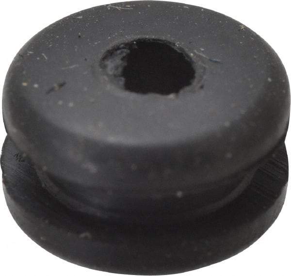 Made in USA - 11/32" OD, 3/16" Thick Flexible Grommet - Rubber, 1/4" Slot Diam x 1/16" Slot Width - Apex Tool & Supply