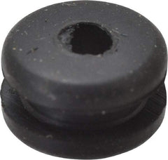 Made in USA - 11/32" OD, 3/16" Thick Flexible Grommet - Rubber, 1/4" Slot Diam x 1/16" Slot Width - Apex Tool & Supply