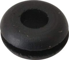 Made in USA - 7/16" OD, 7/32" Thick Flexible Grommet - Rubber, 9/32" Slot Diam x 1/16" Slot Width - Apex Tool & Supply