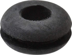 Made in USA - 7/16" OD, 7/32" Thick Flexible Grommet - Rubber, 5/16" Slot Diam x 1/16" Slot Width - Apex Tool & Supply