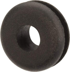 Made in USA - 1/2" OD, 7/32" Thick Flexible Grommet - Rubber, 5/16" Slot Diam x 1/16" Slot Width - Apex Tool & Supply
