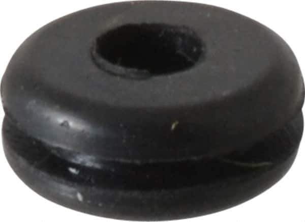 Made in USA - 1/2" OD, 7/32" Thick Flexible Grommet - Rubber, 3/8" Slot Diam x 1/16" Slot Width - Apex Tool & Supply
