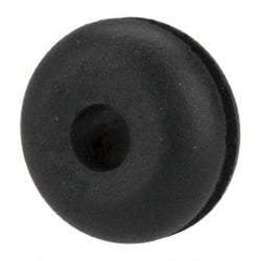 Made in USA - 5/8" OD, 11/32" Thick Flexible Grommet - Rubber, 3/8" Slot Diam x 1/16" Slot Width - Apex Tool & Supply