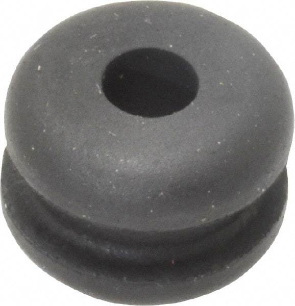 Made in USA - 9/16" OD, 3/8" Thick Flexible Grommet - Rubber, 7/16" Slot Diam x 1/8" Slot Width - Apex Tool & Supply
