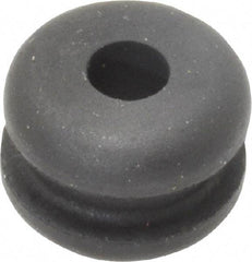 Made in USA - 9/16" OD, 3/8" Thick Flexible Grommet - Rubber, 7/16" Slot Diam x 1/8" Slot Width - Apex Tool & Supply