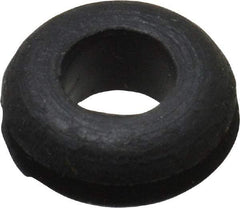 Made in USA - 7/16" OD, 3/16" Thick Flexible Grommet - Rubber, 5/16" Slot Diam x 1/16" Slot Width - Apex Tool & Supply