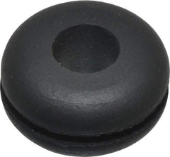 Made in USA - 5/8" OD, 11/32" Thick Flexible Grommet - Rubber, 3/8" Slot Diam x 1/16" Slot Width - Apex Tool & Supply