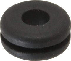 Made in USA - 5/8" OD, 9/32" Thick Flexible Grommet - Rubber, 3/8" Slot Diam x 1/16" Slot Width - Apex Tool & Supply