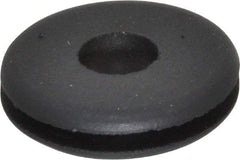Made in USA - 3/4" OD, 11/64" Thick Flexible Grommet - Rubber, 9/16" Slot Diam x 1/16" Slot Width - Apex Tool & Supply