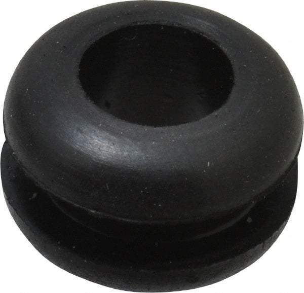 Made in USA - 19/32" OD, 3/8" Thick Flexible Grommet - Rubber, 7/16" Slot Diam x 1/8" Slot Width - Apex Tool & Supply