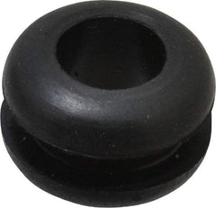Made in USA - 19/32" OD, 3/8" Thick Flexible Grommet - Rubber, 7/16" Slot Diam x 1/8" Slot Width - Apex Tool & Supply