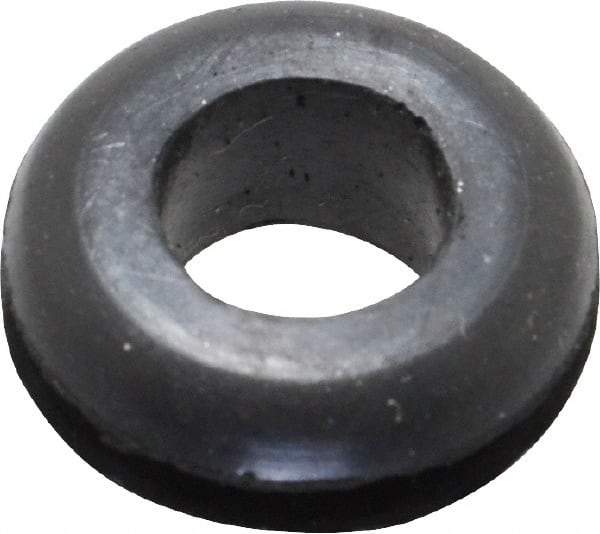 Made in USA - 5/8" OD, 1/4" Thick Flexible Grommet - Rubber, 7/16" Slot Diam x 1/16" Slot Width - Apex Tool & Supply