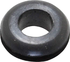 Made in USA - 5/8" OD, 1/4" Thick Flexible Grommet - Rubber, 7/16" Slot Diam x 1/16" Slot Width - Apex Tool & Supply