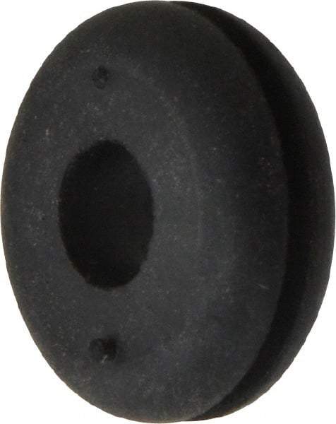 Made in USA - 7/8" OD, 5/16" Thick Flexible Grommet - Rubber, 5/8" Slot Diam x 1/16" Slot Width - Apex Tool & Supply