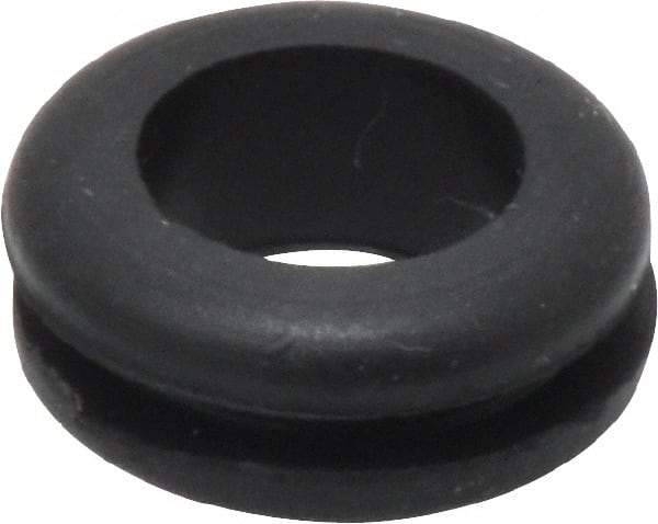 Made in USA - 5/8" OD, 1/4" Thick Flexible Grommet - Rubber, 1/2" Slot Diam x 1/16" Slot Width - Apex Tool & Supply