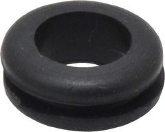 Made in USA - 5/8" OD, 1/4" Thick Flexible Grommet - Rubber, 1/2" Slot Diam x 1/16" Slot Width - Apex Tool & Supply