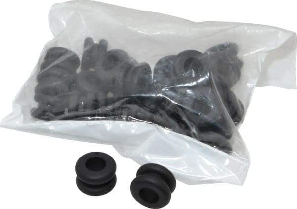 Made in USA - 3/4" OD, 1/2" Thick Flexible Grommet - Rubber, 17/32" Slot Diam x 1/8" Slot Width - Apex Tool & Supply