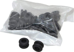 Made in USA - 3/4" OD, 1/2" Thick Flexible Grommet - Rubber, 17/32" Slot Diam x 1/8" Slot Width - Apex Tool & Supply