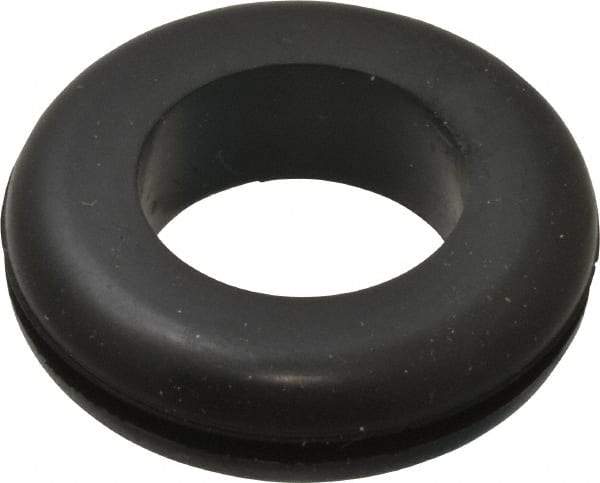 Made in USA - 1-1/8" OD, 5/16" Thick Flexible Grommet - Rubber, 7/8" Slot Diam x 1/16" Slot Width - Apex Tool & Supply