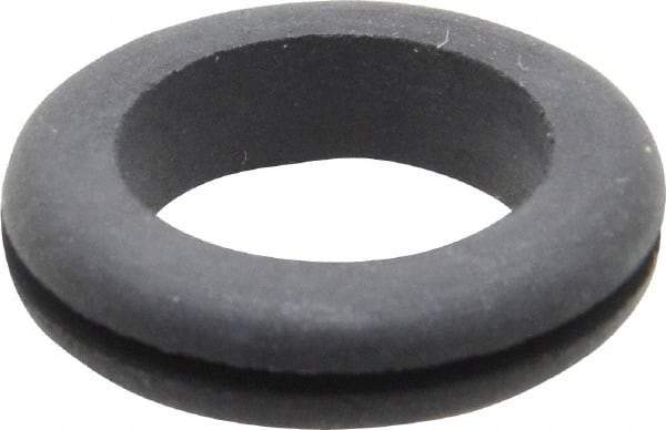 Made in USA - 1-1/8" OD, 9/32" Thick Flexible Grommet - Rubber, 7/8" Slot Diam x 1/16" Slot Width - Apex Tool & Supply