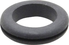 Made in USA - 1-1/8" OD, 9/32" Thick Flexible Grommet - Rubber, 7/8" Slot Diam x 1/16" Slot Width - Apex Tool & Supply