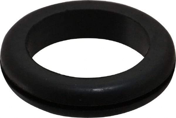 Made in USA - 2-1/8" OD, 7/16" Thick Flexible Grommet - Rubber, 1-3/4" Slot Diam x 1/16" Slot Width - Apex Tool & Supply