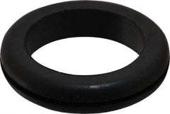 Made in USA - 2-1/8" OD, 7/16" Thick Flexible Grommet - Rubber, 1-3/4" Slot Diam x 1/16" Slot Width - Apex Tool & Supply