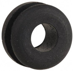 Made in USA - 9/16" OD, 5/16" Thick Flexible Grommet - Rubber, 3/8" Slot Diam x 1/8" Slot Width - Apex Tool & Supply