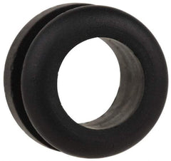 Made in USA - 5/8" OD, 5/16" Thick Flexible Grommet - Rubber, 1/2" Slot Diam x 1/8" Slot Width - Apex Tool & Supply