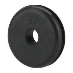 Made in USA - 3/4" OD, 3/16" Thick Grommet - Buna-N Rubber, 9/16" Slot Diam x 1/16" Slot Width - Apex Tool & Supply