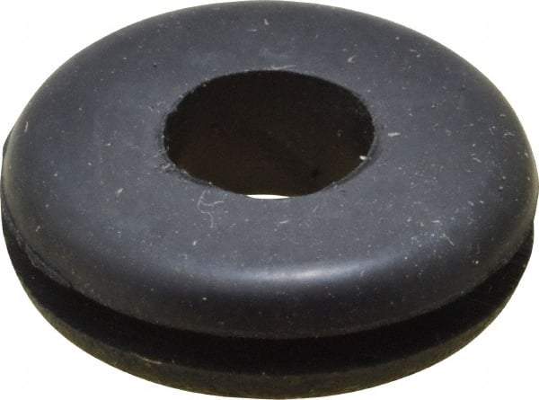 Made in USA - 5/8" OD, 3/16" Thick Grommet - Buna-N Rubber, 7/16" Slot Diam x 1/16" Slot Width - Apex Tool & Supply