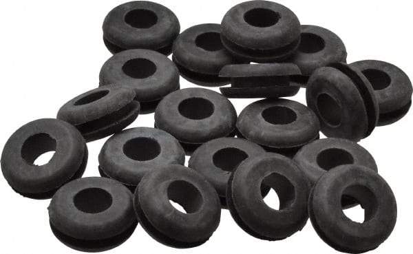 Made in USA - 7/8" OD, 3/8" Thick Grommet - Buna-N Rubber, 5/8" Slot Diam x 1/8" Slot Width - Apex Tool & Supply