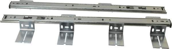 Knape & Vogt - 18" Slide Length, Chrome Variable-Height Pencil Drawer Slide - 3/4" Wide - Apex Tool & Supply