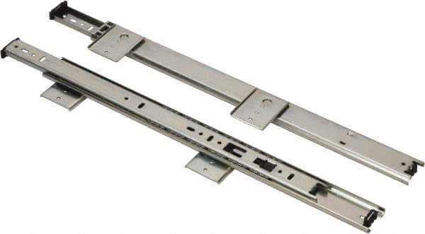 Knape & Vogt - 16" Slide Length, Chrome Variable-Height Keyboard Slide - Chrome Finish - Apex Tool & Supply