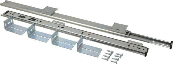 Knape & Vogt - 18" Slide Length, Chrome Variable-Height Keyboard Slide - Chrome Finish - Apex Tool & Supply