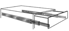 Knape & Vogt - 18" Slide Length, Chrome Box or Vertical File Drawer Slide - 18" Wide, Chrome Finish - Apex Tool & Supply