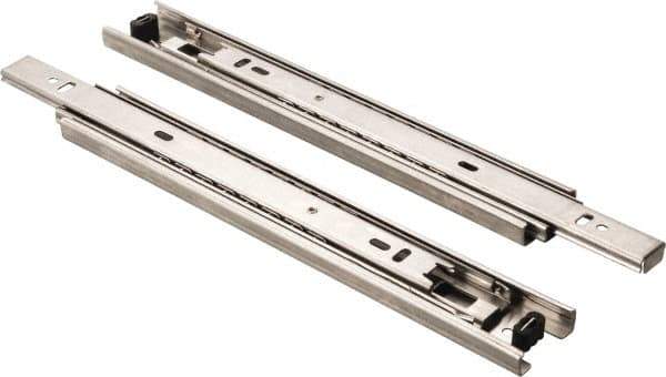 Knape & Vogt - 22" Slide Length, Chrome Box or Vertical File Drawer Slide - 18" Wide, Chrome Finish - Apex Tool & Supply