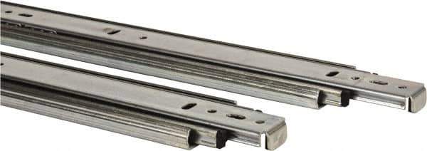 Knape & Vogt - 26" Slide Length, Chrome Box or Vertical File Drawer Slide - 18" Wide, Chrome Finish - Apex Tool & Supply