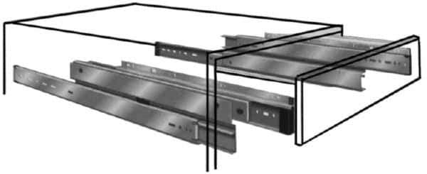 Knape & Vogt - 28" Slide Length, Chrome Drawer Slide - 30" Wide, Chrome Finish - Apex Tool & Supply