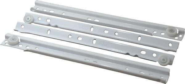 Knape & Vogt - 300mm Slide Length, 225mm Travel Length, Steel Epoxy-Coated Drawer Slide - White Epoxy Finish - Apex Tool & Supply