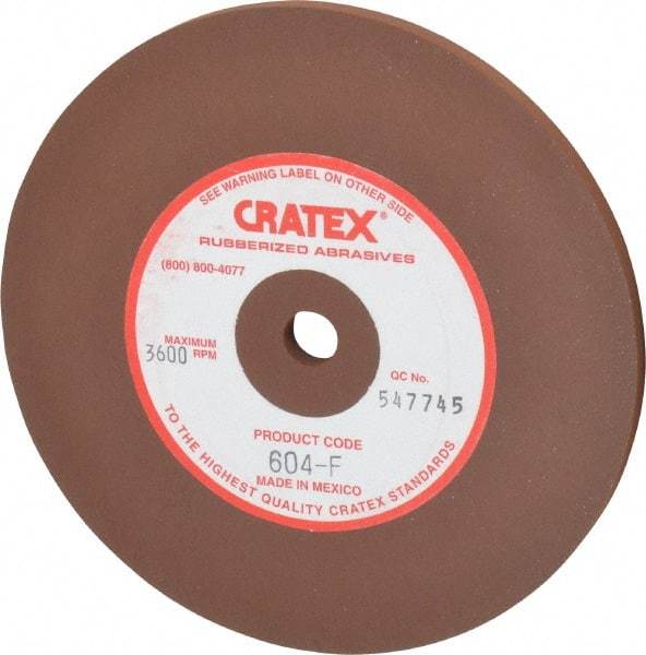 Cratex - 6" Diam x 1/2" Hole x 1/4" Thick, Surface Grinding Wheel - Silicon Carbide, Fine Grade, 3,600 Max RPM, Rubber Bond, No Recess - Apex Tool & Supply