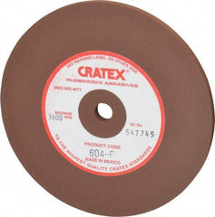 Cratex - 6" Diam x 1/2" Hole x 1/4" Thick, Surface Grinding Wheel - Silicon Carbide, Fine Grade, 3,600 Max RPM, Rubber Bond, No Recess - Apex Tool & Supply