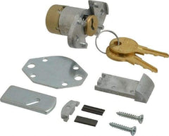 Made in USA - 1-1/8" Max Thickness, Diamond Back Deadbolt Cabinet & Drawer - 1-1/32 Bolt Throw, Brass Finish - Apex Tool & Supply