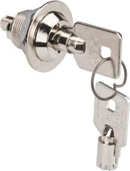 Made in USA - 5/8" Max Thickness, High Security Tubular Keyed Latch - Polished Nickel Coated - Apex Tool & Supply