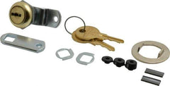 Made in USA - 5/32" Max Thickness, Standard Cam Lock - Polished Brass Finish - Apex Tool & Supply