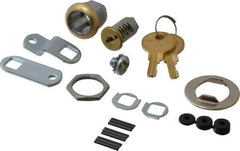 Made in USA - 5/16" Max Thickness, Standard Cam Lock - Polished Brass Finish - Apex Tool & Supply