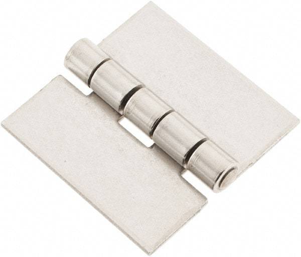 Made in USA - 2" Wide x 0.078" Thick, Blank Butt Hinge - Stainless Steel, Polished Finish - Apex Tool & Supply