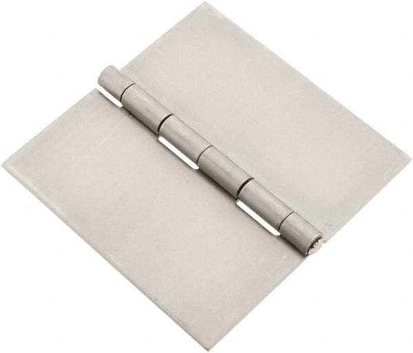 Made in USA - 4" Wide x 0.078" Thick, Blank Butt Hinge - Stainless Steel, Polished Finish - Apex Tool & Supply