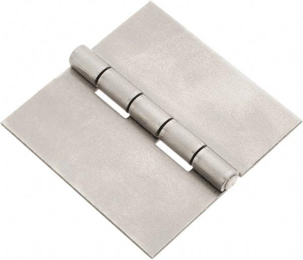 Made in USA - 3" Wide x 0.078" Thick, Blank Butt Hinge - Steel, Plain Finish - Apex Tool & Supply